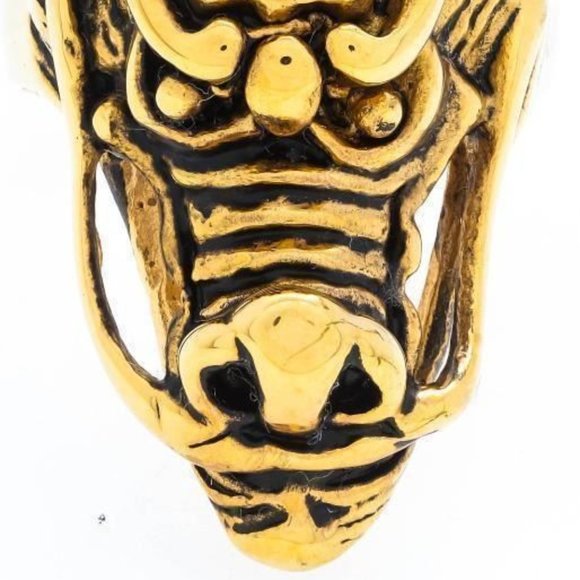 Gold-Tone Metal Stainless Steel Dragon Head Ring, Size 12 - Picture 2 of 7